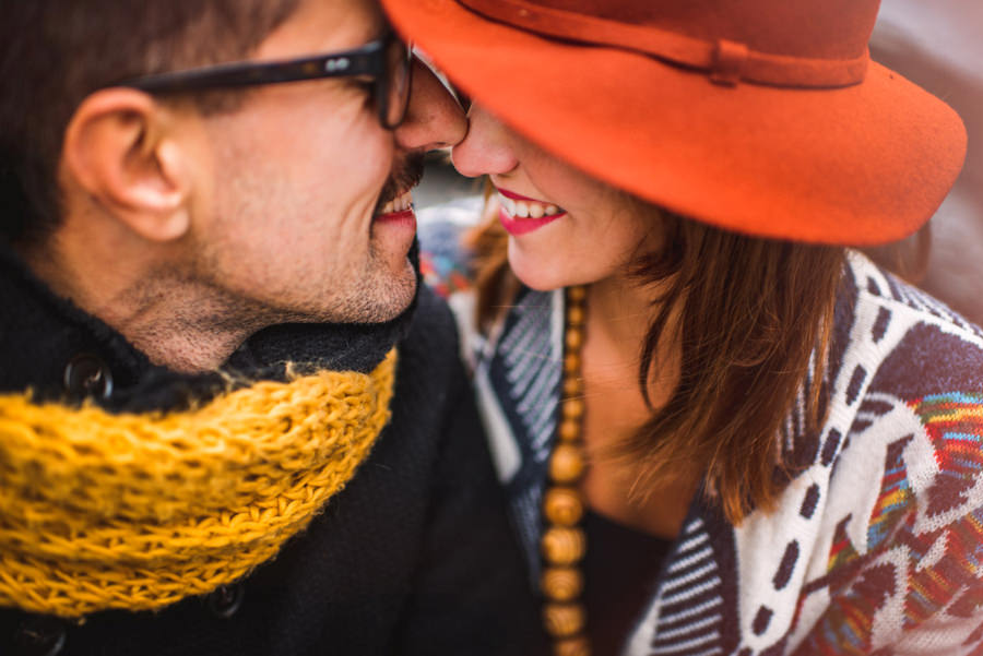 Engagement in Berlin creative portrait