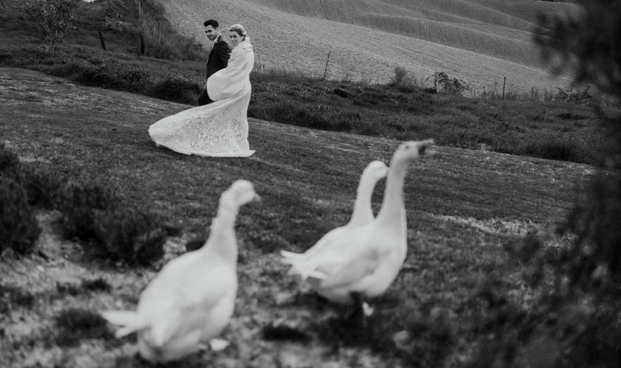 bride and groom couple portrait in tuscany