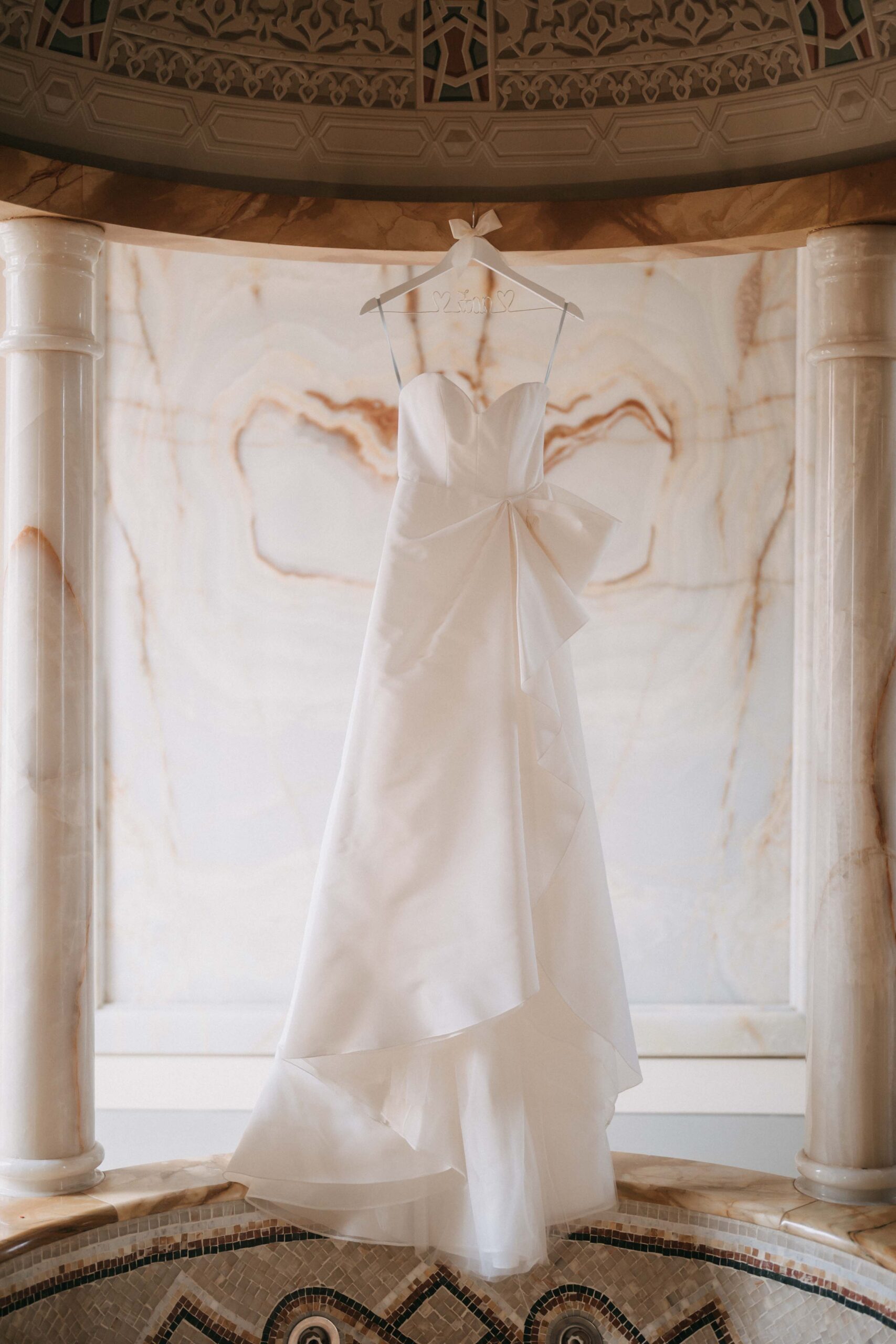 wedding dress detail at villa mangiacane