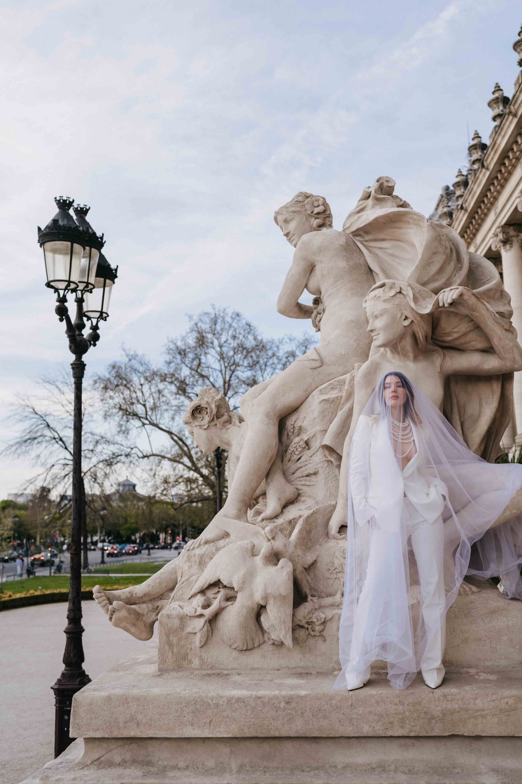 Paris architecture photographed without crowds during a wedding shoot.