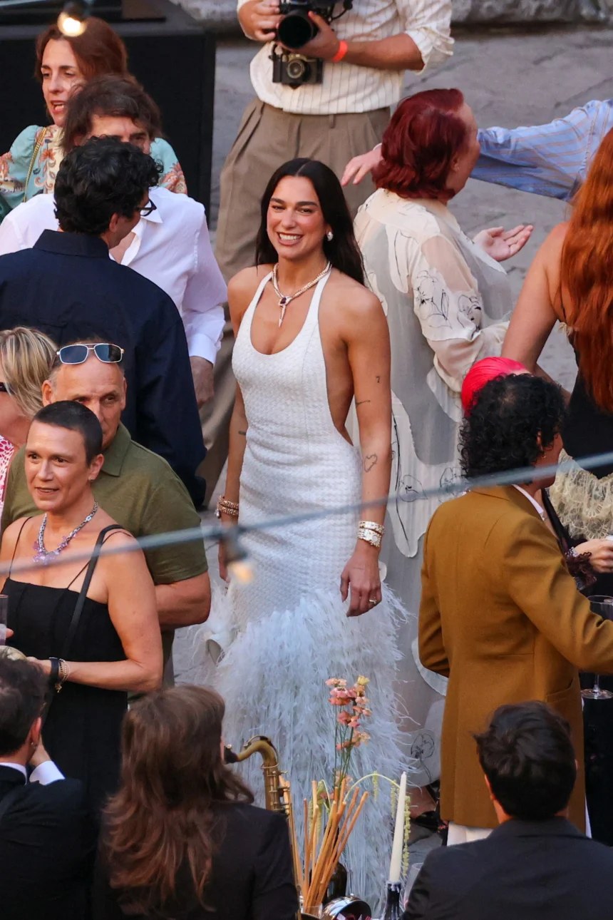 Dua Lipa in a Bottega Veneta dress at her Palermo street party